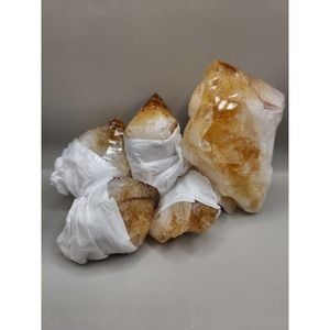 Natural Citrine Points, Grade A Brazillian Quartz Unique Crystal Geode. Point